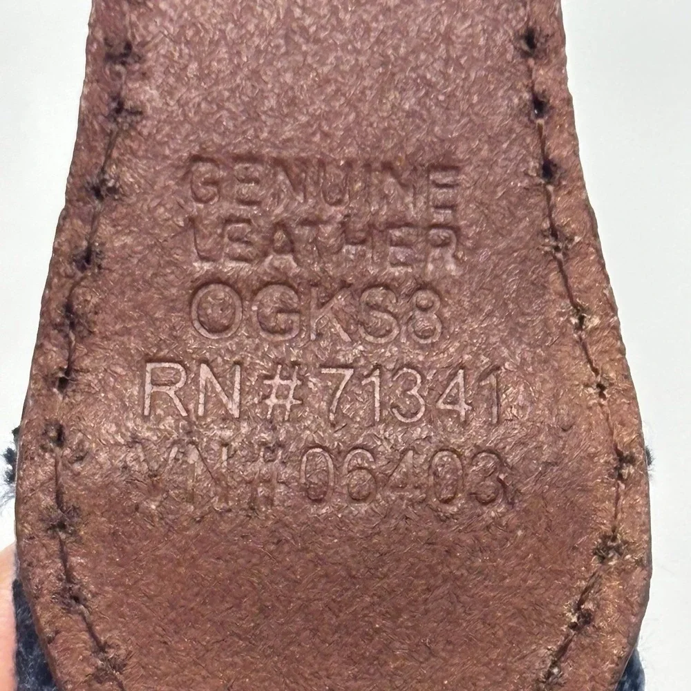 LL Bean Belt Men's 38 Brown Pebbled Leather Brass Buckle Lobsters Preppy Casual